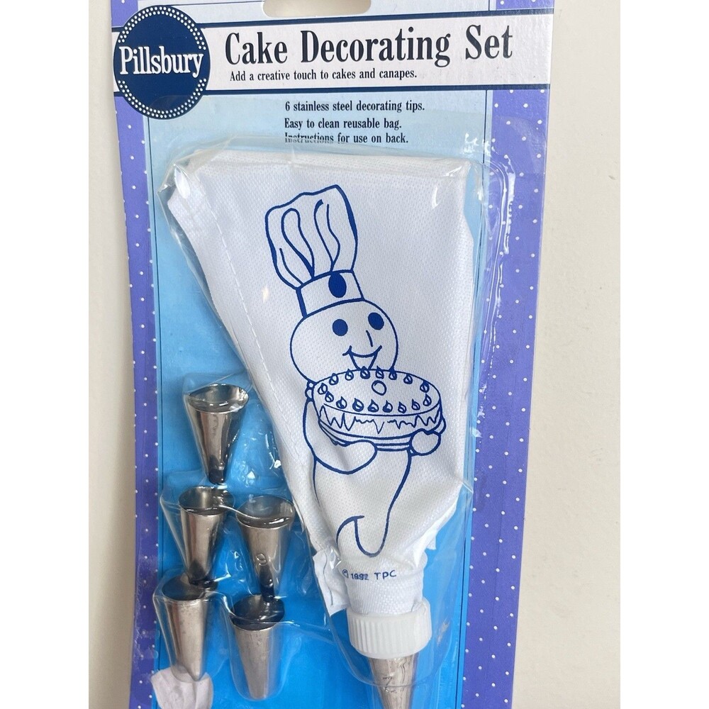Vintage 1992 Pillsbury Dough Boy Cake Decorating Set In Original Packaging Retro
